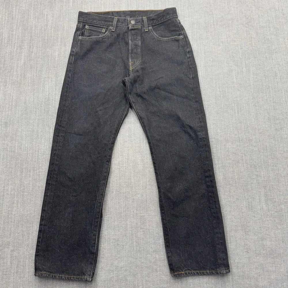 Levi's 501 Original Fit Button Fly Jeans 31x30 Dark Indigo Rigid Denim Made 2018